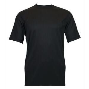 New LOG-IN UOMO Men's Short Sleeve Ribbed Knit Mock Neck Tee Shirt 218 Black 4XL